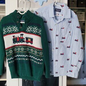 Children's place train sweater and shirt 5T